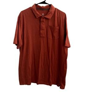 Merrell Mens Size XXL Short Sleeve Polo Red Orange Shirt